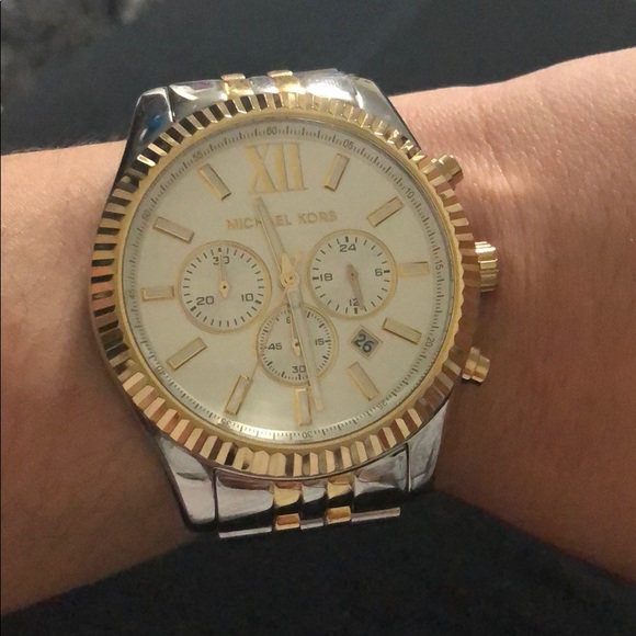 Michael Kors two tone large face watch